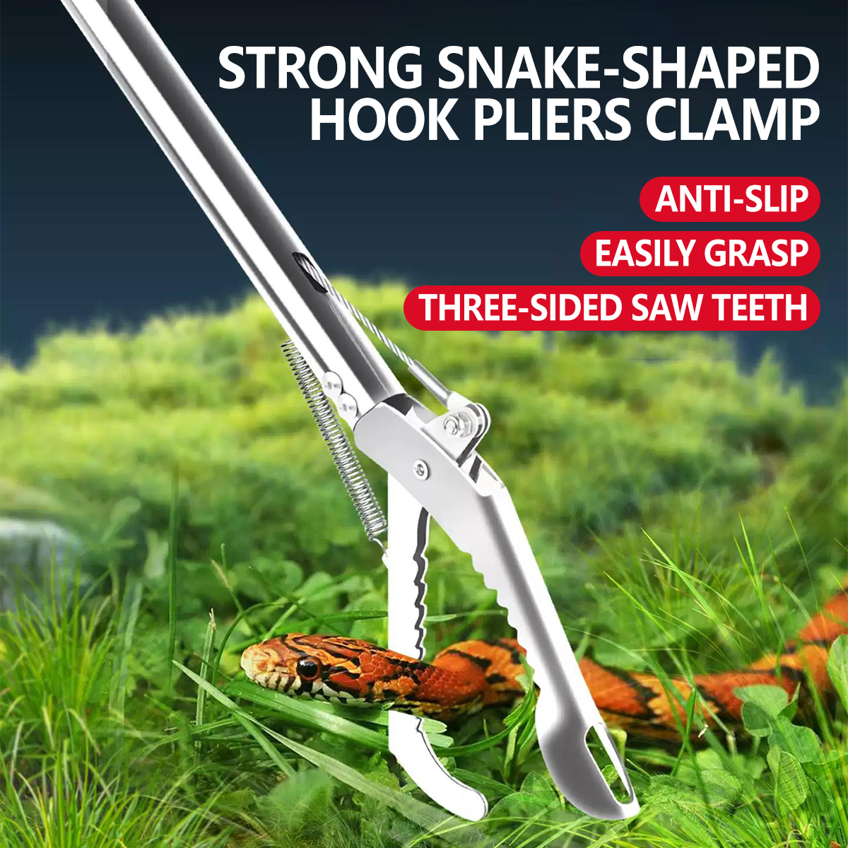 【Local Stock】Snake Clamp Snake Catcher Reptile Grabber Metal Garbage ...
