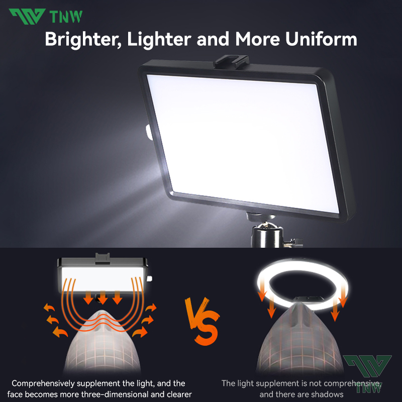 TNW 6/8inch LED Video Light With Tripod Stand Led Panel Light RGB ...