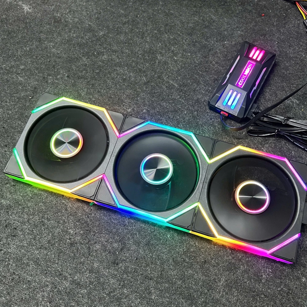 MK Prism MAX ARGB 3Pin PWM 12cm Fan Splicing / Building Block Fan PC ...