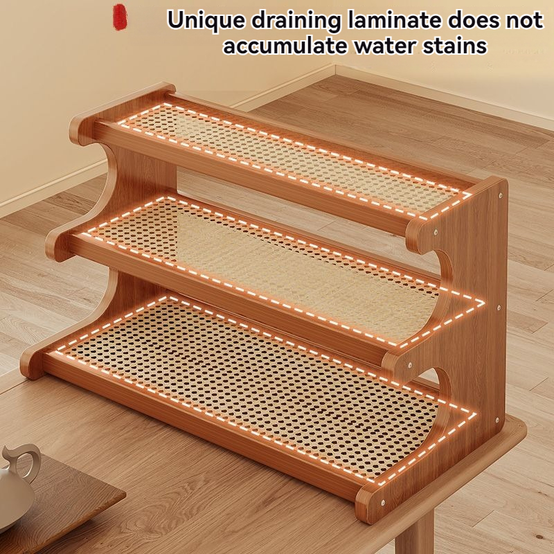 Rattan 2/3 layer Rak buku Almari Desk Organizer Rack Multi-layer space ...