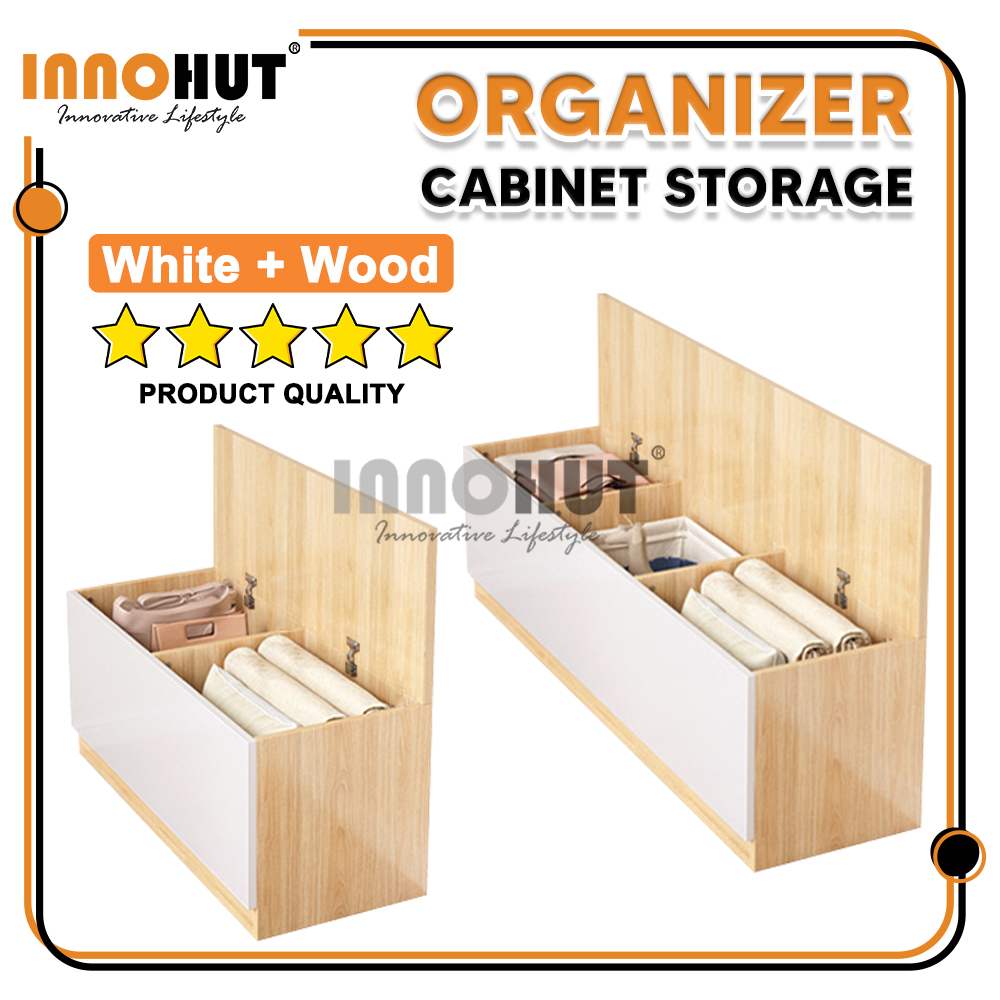Innohut Wooden Bedside Organizer Storage Cabinet Side Table Floor ...