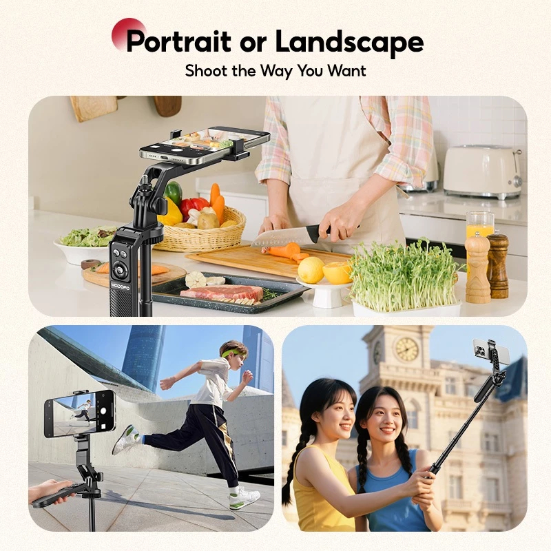 MODOFO Selfie Stick Tripod For Phone 180CM 3 in 1 Stand Travel gimbal ...