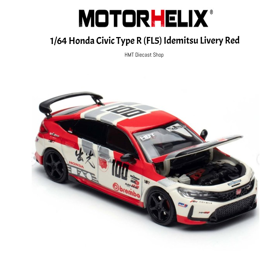 MOTORHELIX 1/64 Honda Civic Type R (FL5) Idemitsu Livery Red BOX SET ...