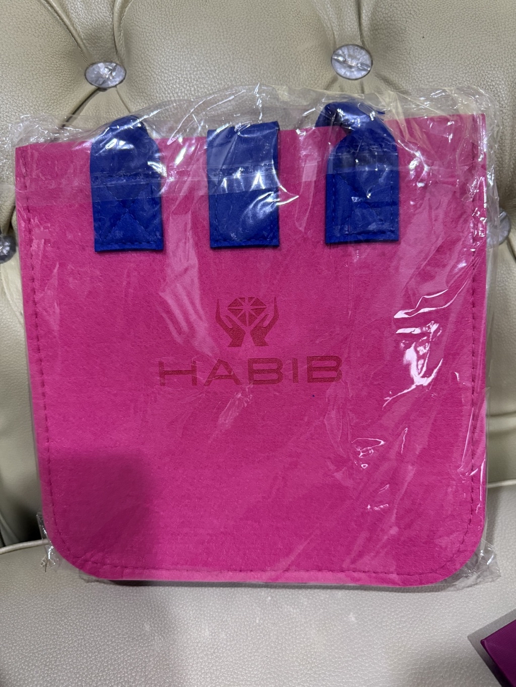 habib bag tote felt bag rose red new ready stock habib jewels original ...