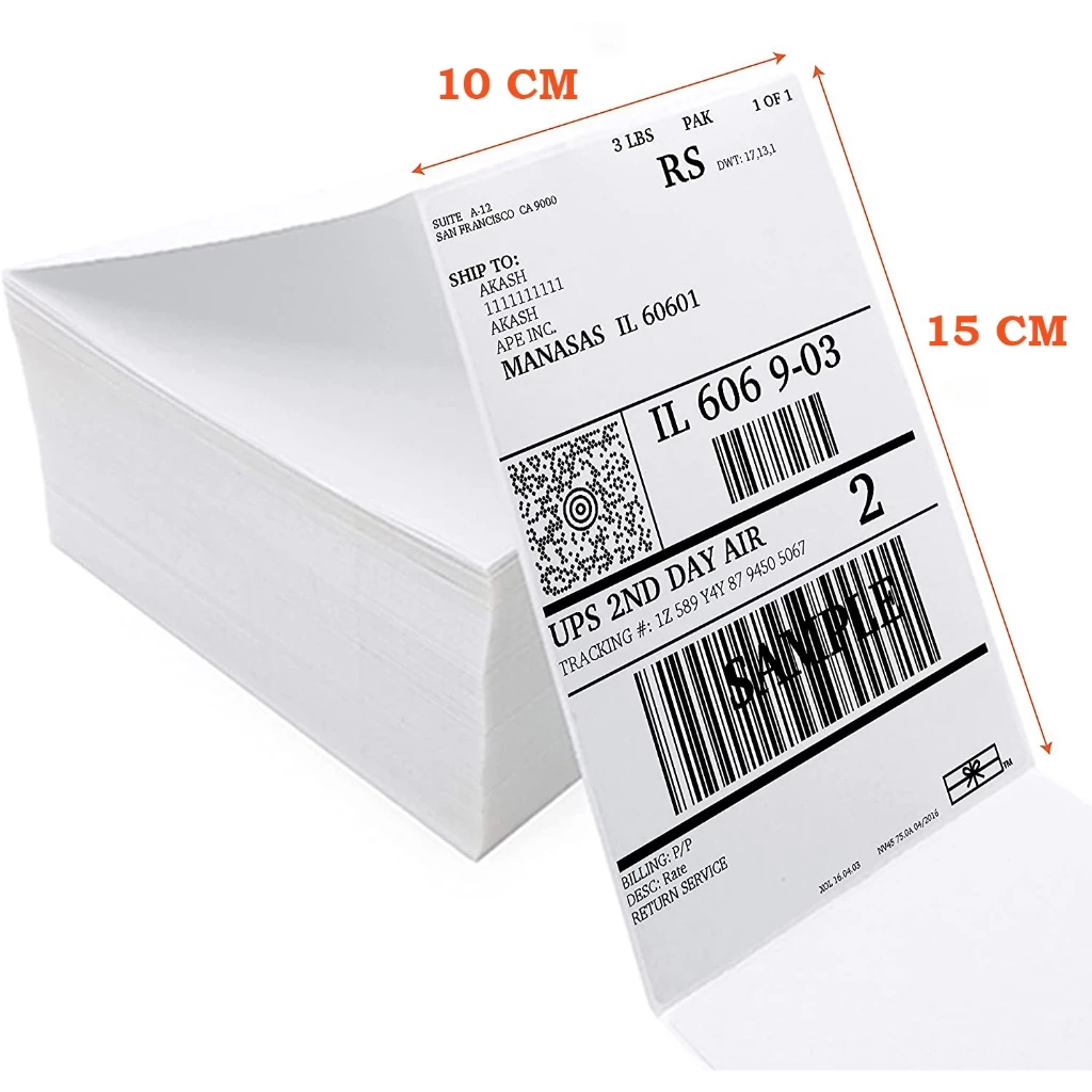 A6 Thermal Sticker 500pcs Stacked AWB Label 10*15 cm Airway Bill ...