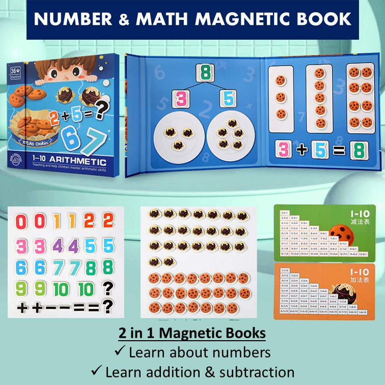 Mathematics toys matematik prasekolah magnetic book for number magnetic ...