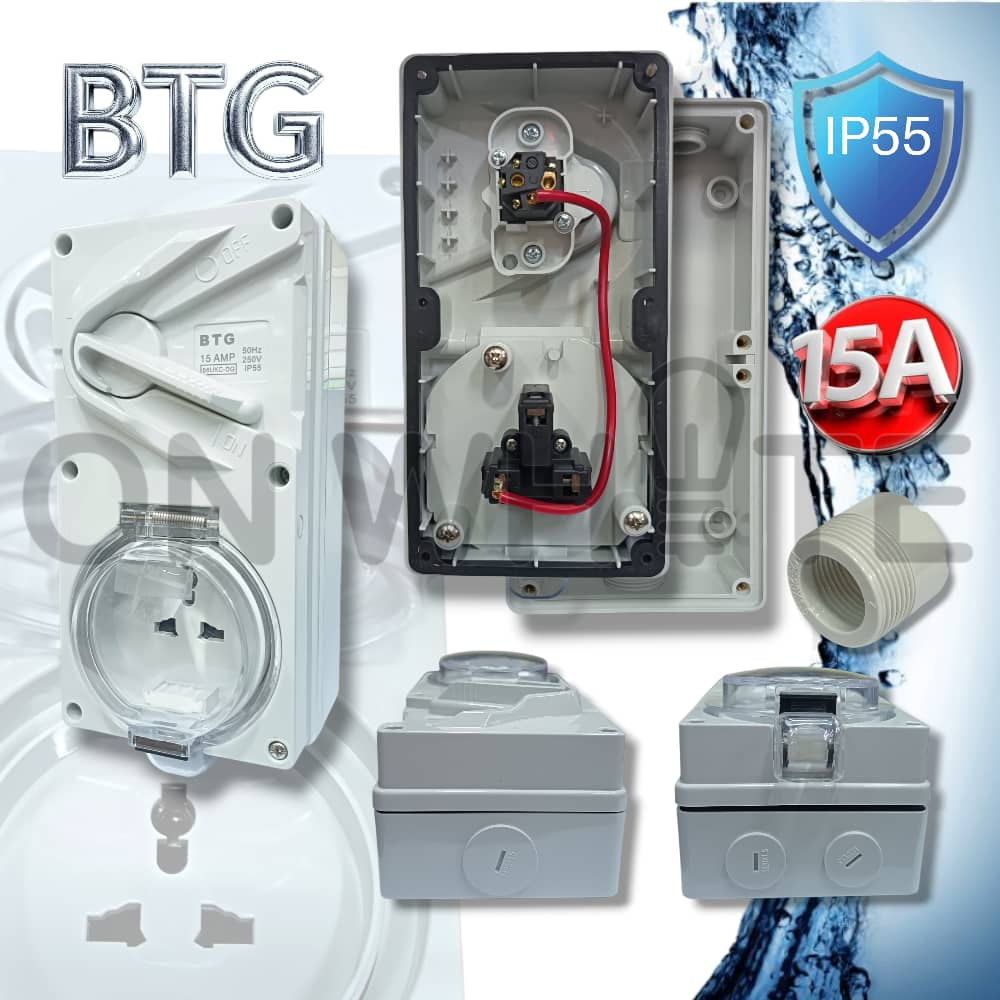 BTG WEATHER PROOF ISO-LATER UNIVERSAL 15A SOCKET IP55 | Shopee Malaysia