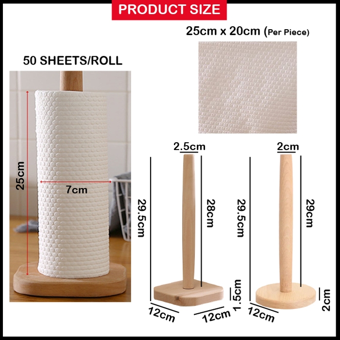 [Local] Kitchen Rolls Lazy Rags | 50 Sheets Roll Reusable Washable Lazy ...
