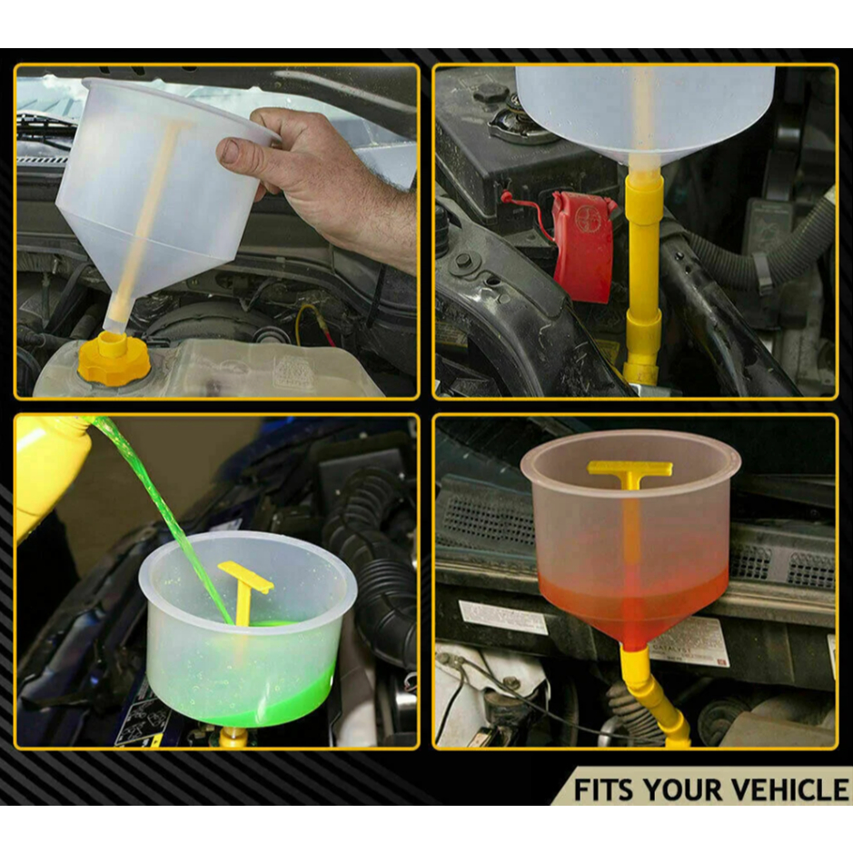 15pcs Car Radiator Coolant Filling Funnel Kit Spill Proof Car Water ...