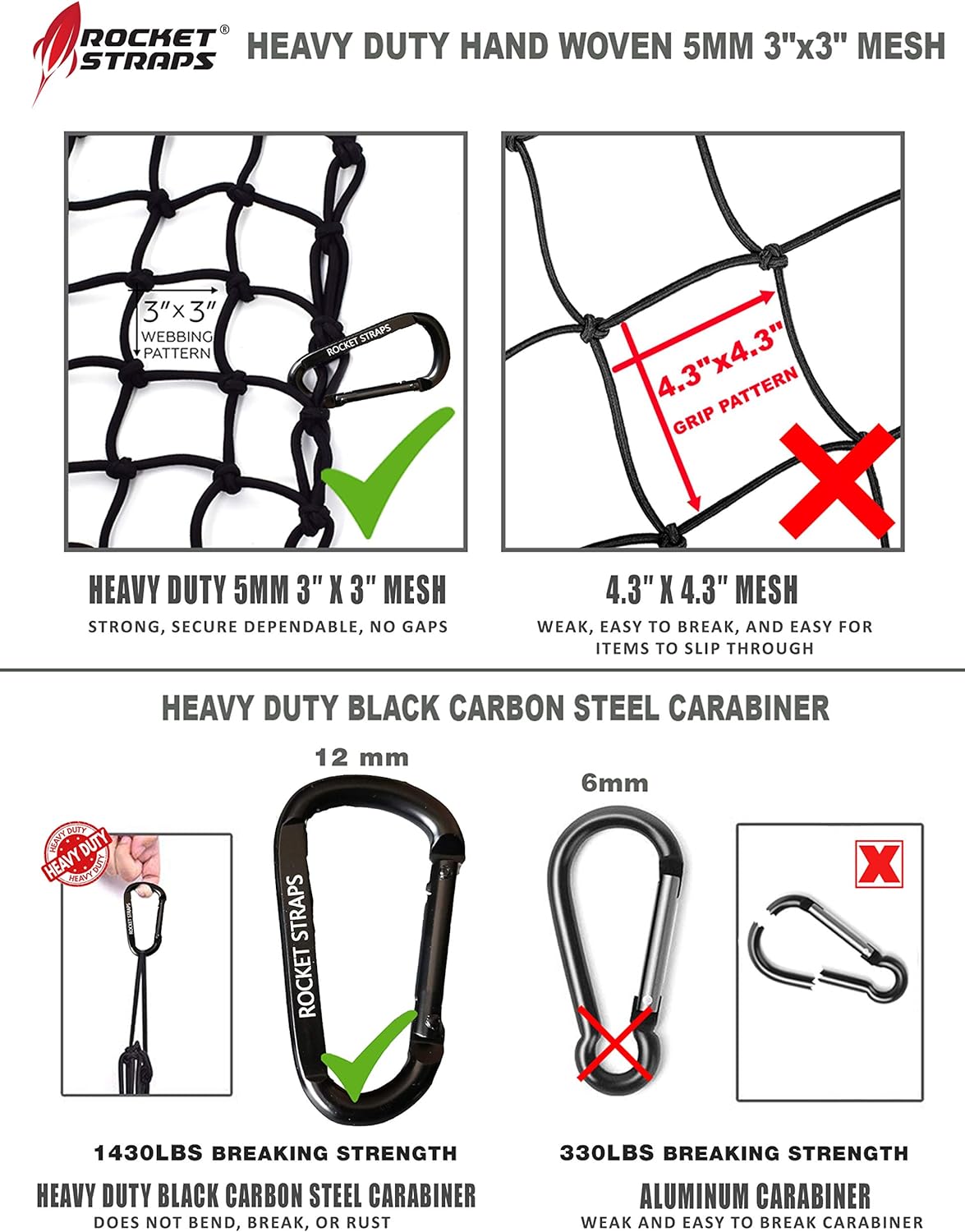 4X6 Cargo Net Bungee Car Pickup Truck Net Penutup Mesh Trak Luggage ...