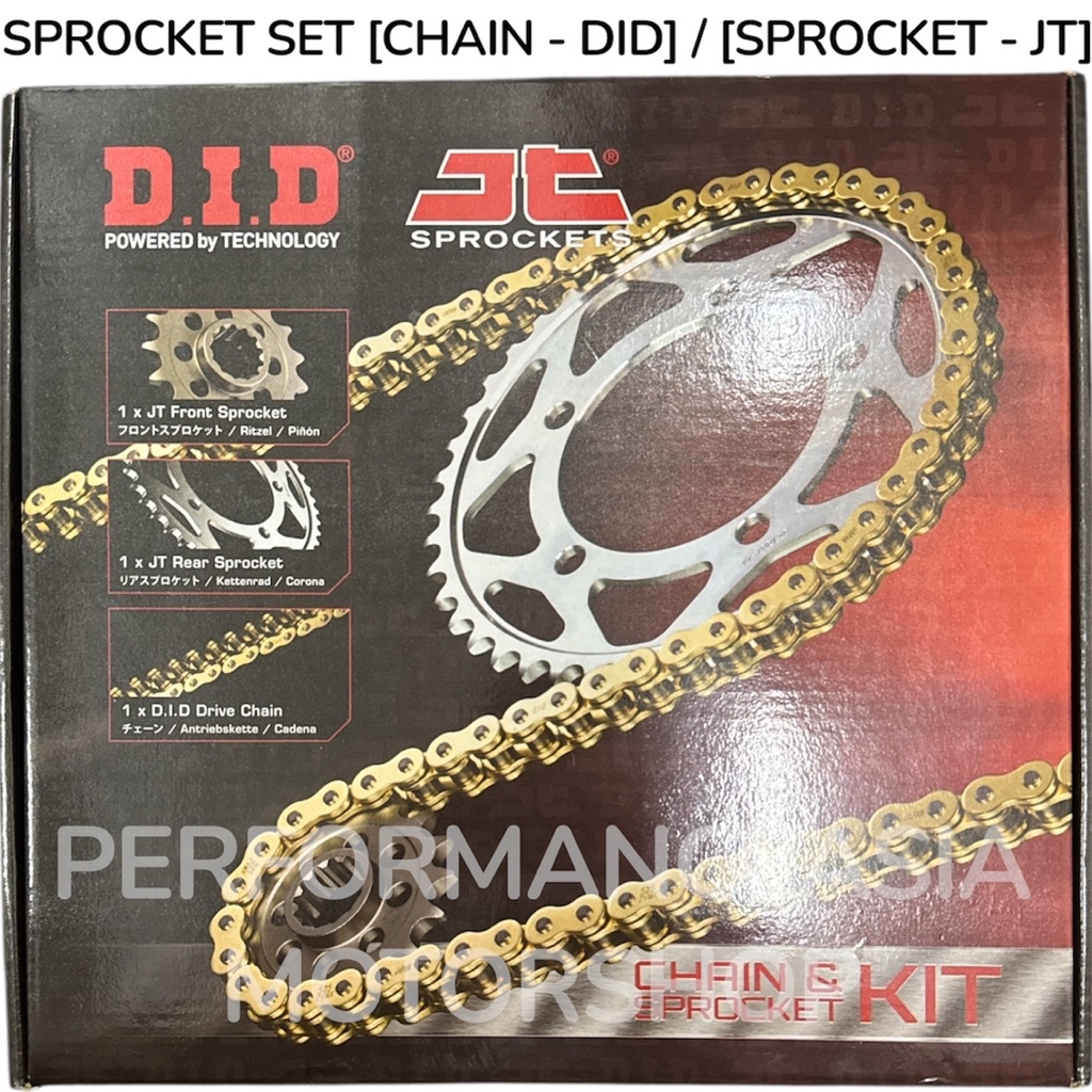 SPROCKET JT & CHAIN DID SET G&B [520VX3&525VX3] [112L&114L&116L&120L ZB ...