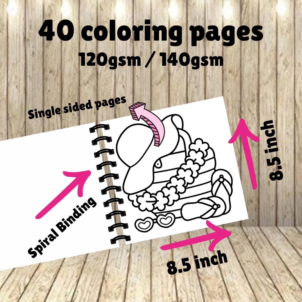 Summer fun by Cici slay coloring book 40 coloring pages Kertas Kertas ...