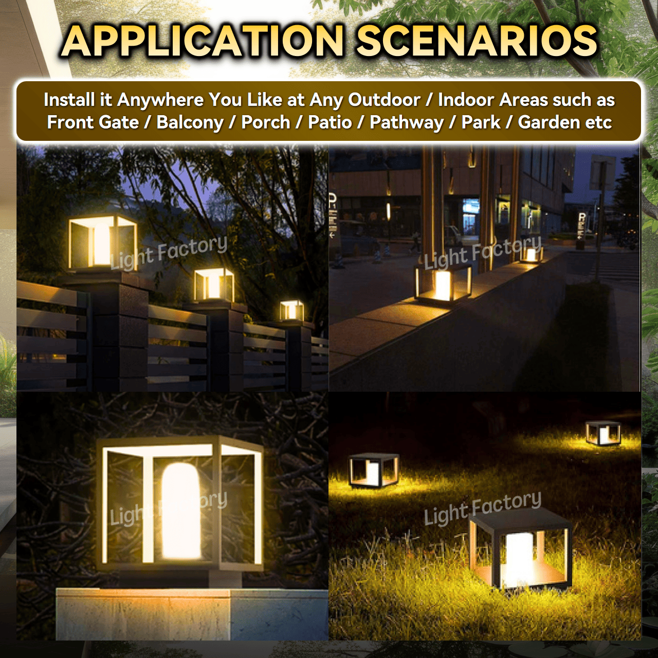 🔥NEW🔥Minimalist Weatherproof Modern Outdoor 10/12/16 Inch Gate Light ...
