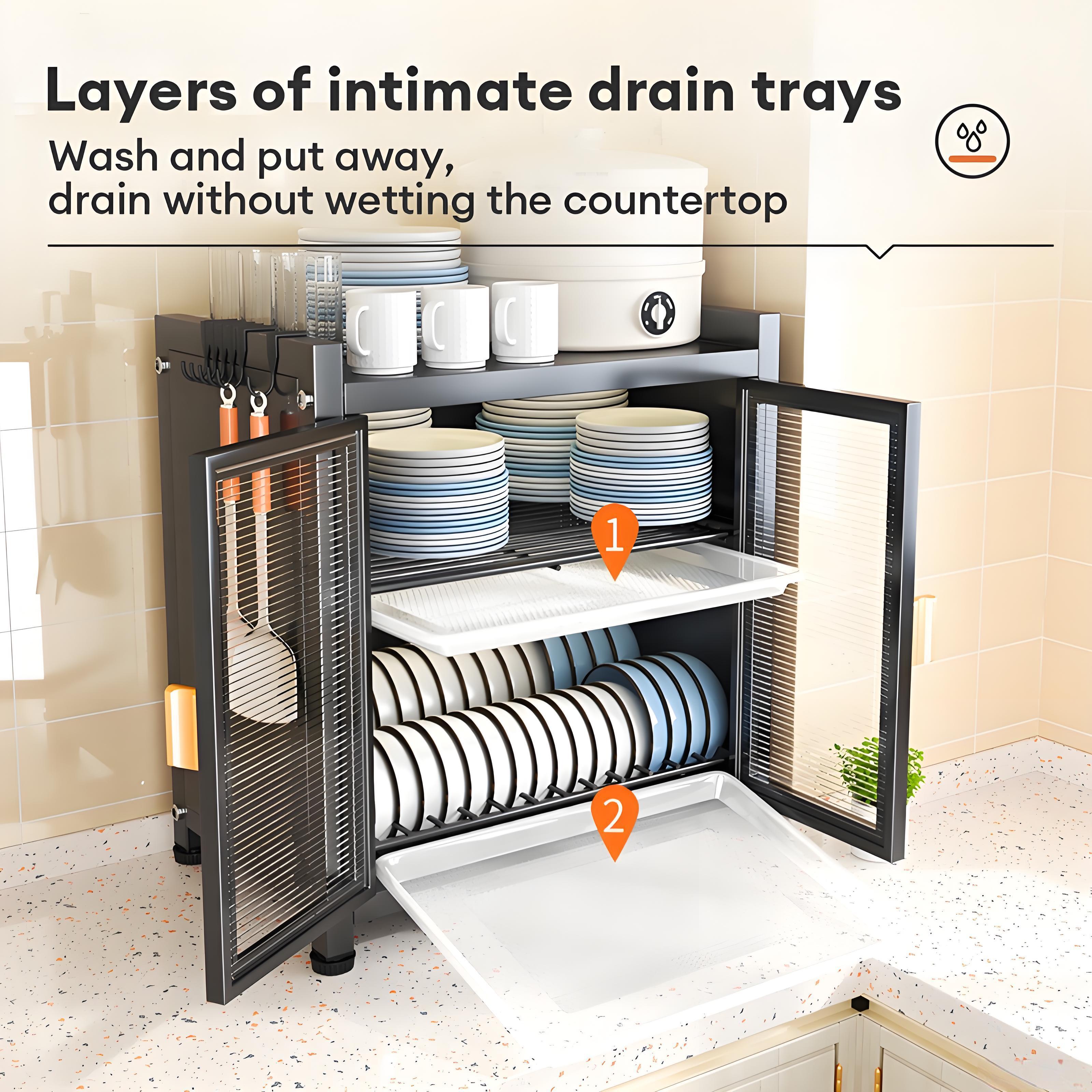 Comfort Haven Furniture Co. Kitchen Dustproof Dish Cabinet Cupboard ...