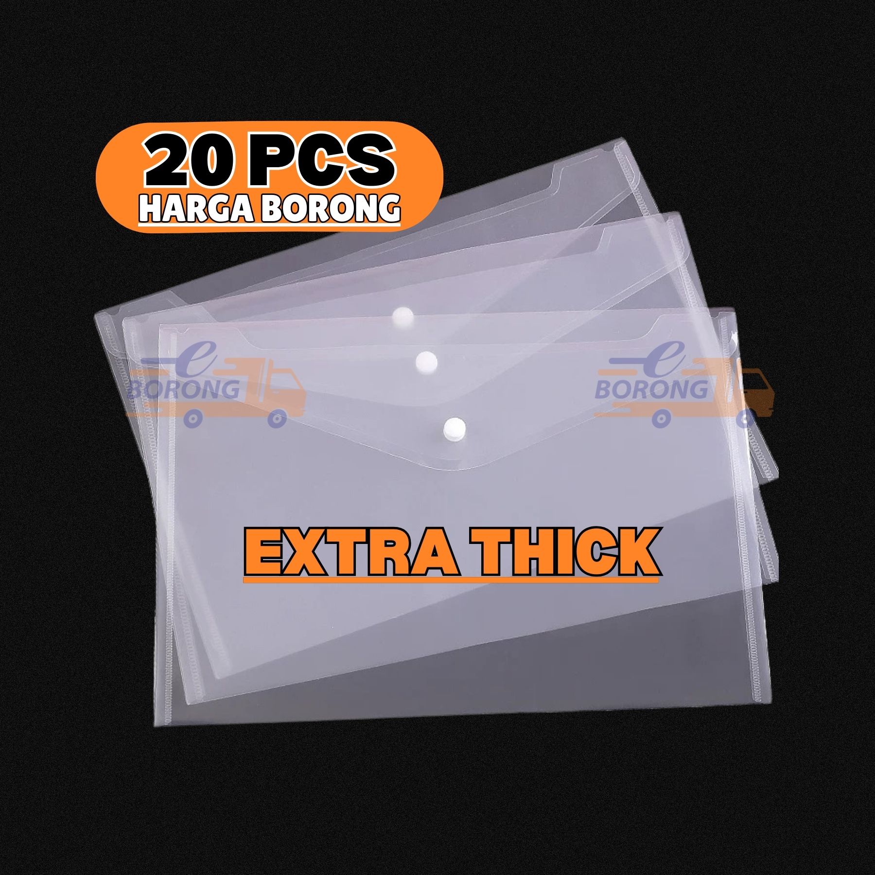 BORONG【12pcs】A4 Zipper File Mesh Folder Thick Tebal Office Document ...