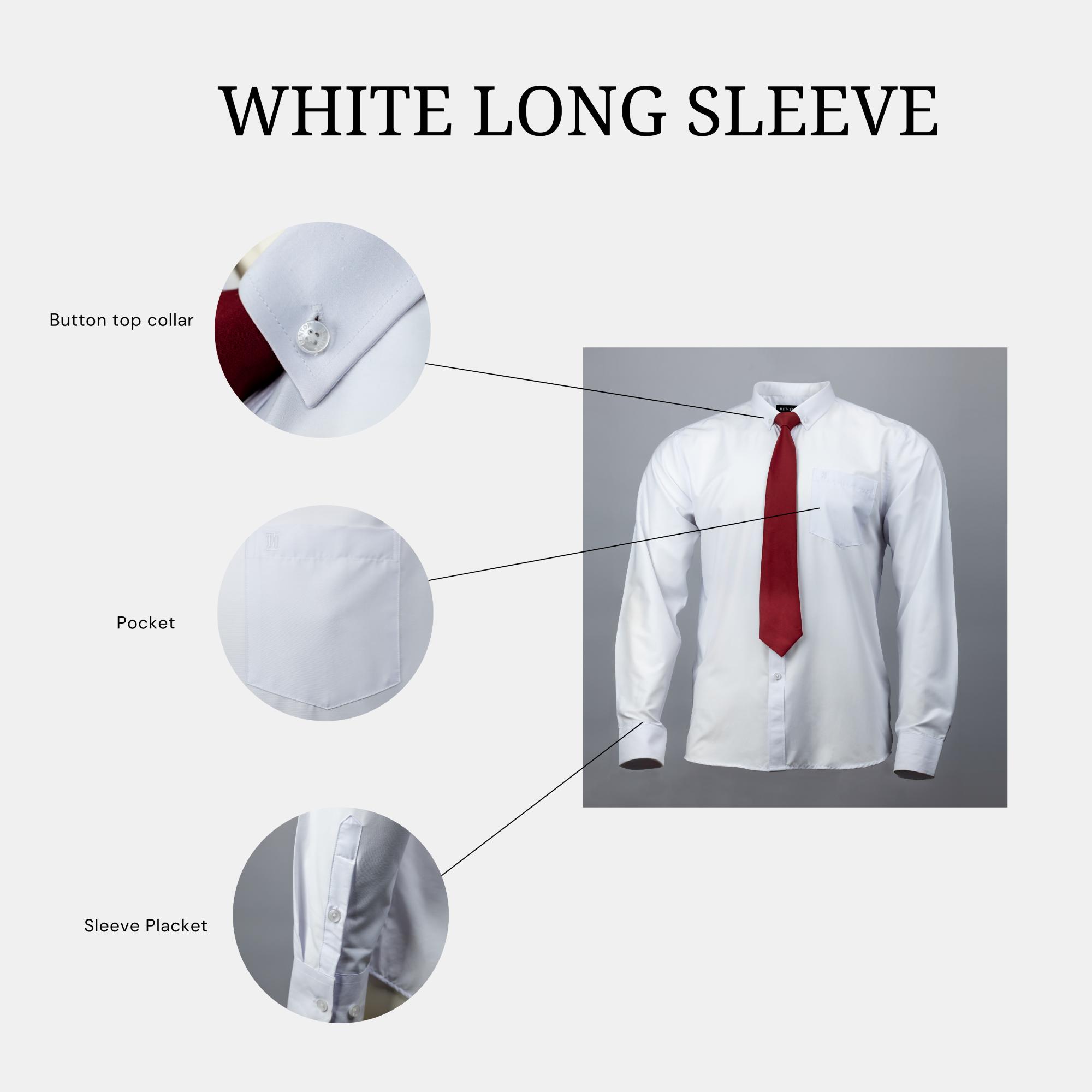 BENTOP Long Sleeve White Shirt Regular/Slim Fit | Shopee Malaysia
