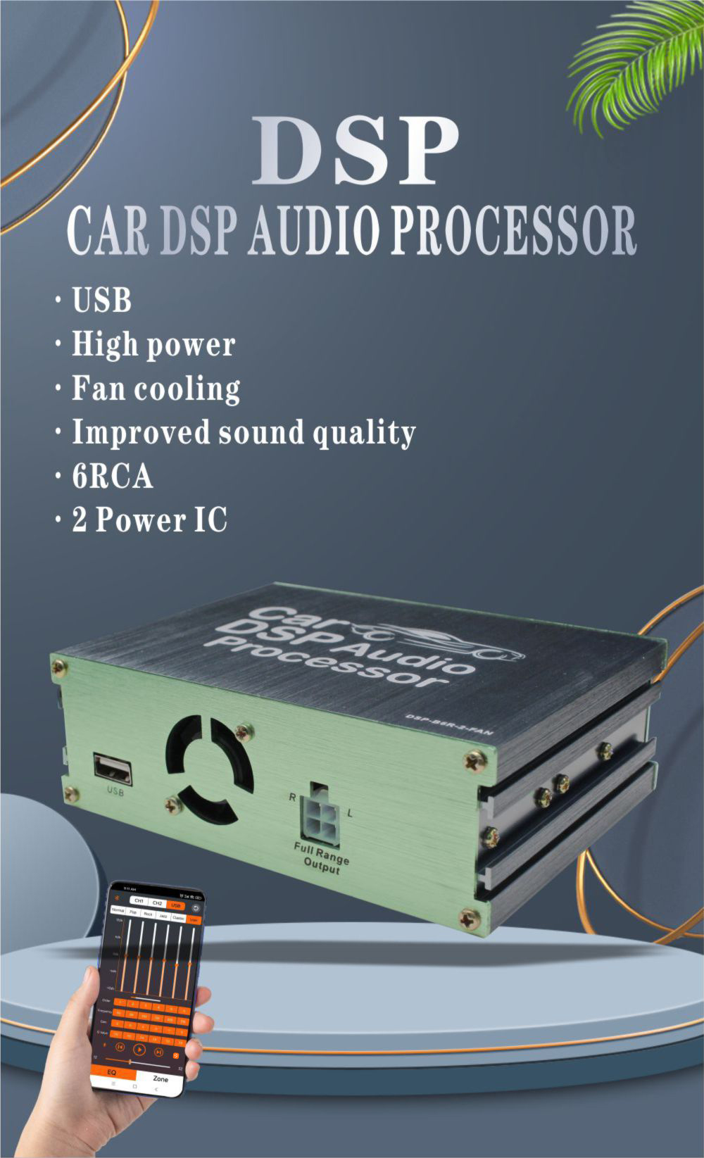 6 Channel DSP Plug & Play Andriod Player Amplifier Car Sound Subwoodfer ...