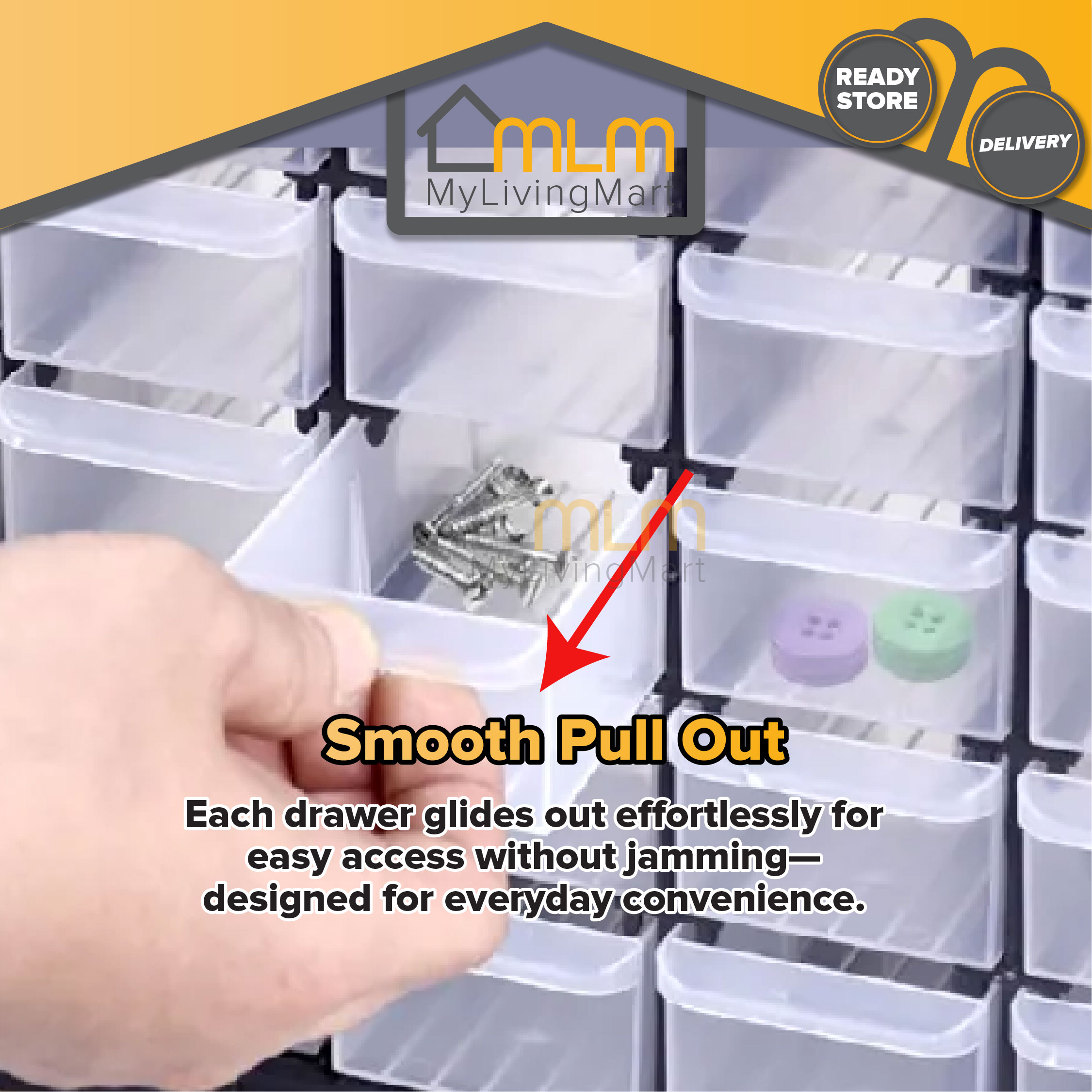 39 Drawers Heavy Duty Stackable Hard Plastic Small Drawer Multi ...