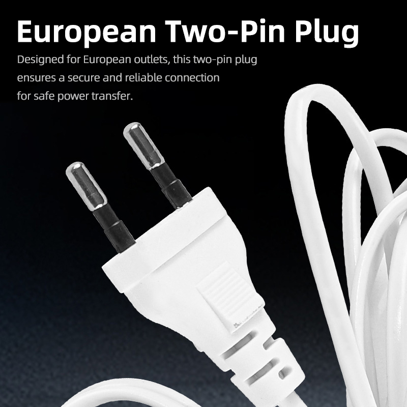 5M EU Standard 2-Pin Extension Cable – Durable Copper Core Power ...