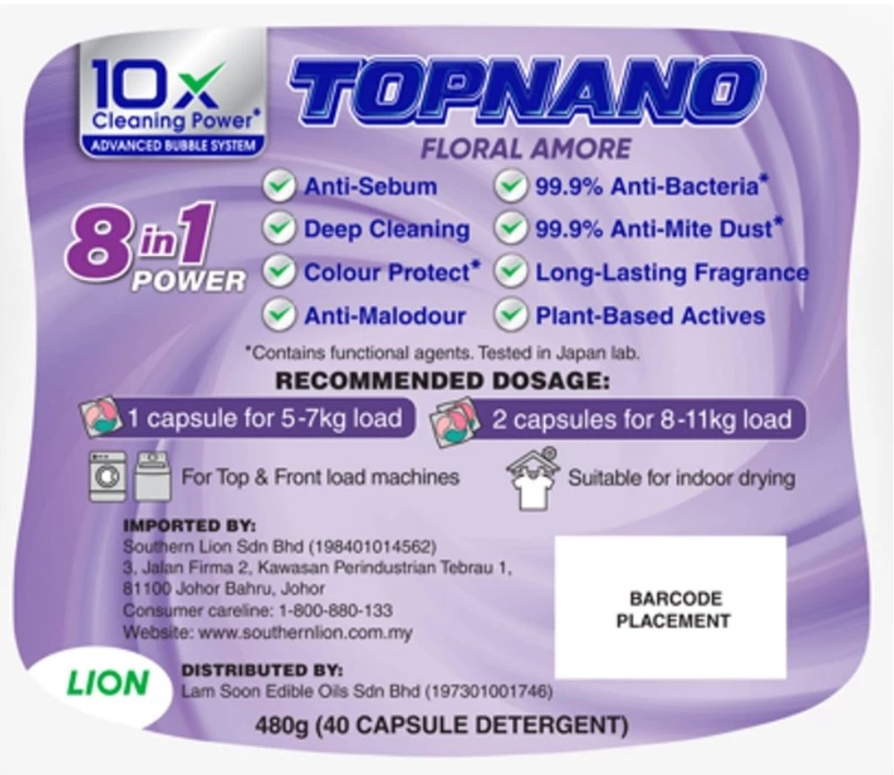 TOPNANO Laundry Capsule Detergent {Box} (40s) | Shopee Malaysia