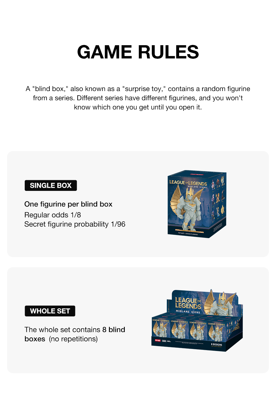 POP MART League of Legends Midlane Icons Series Figures Blind Box ...