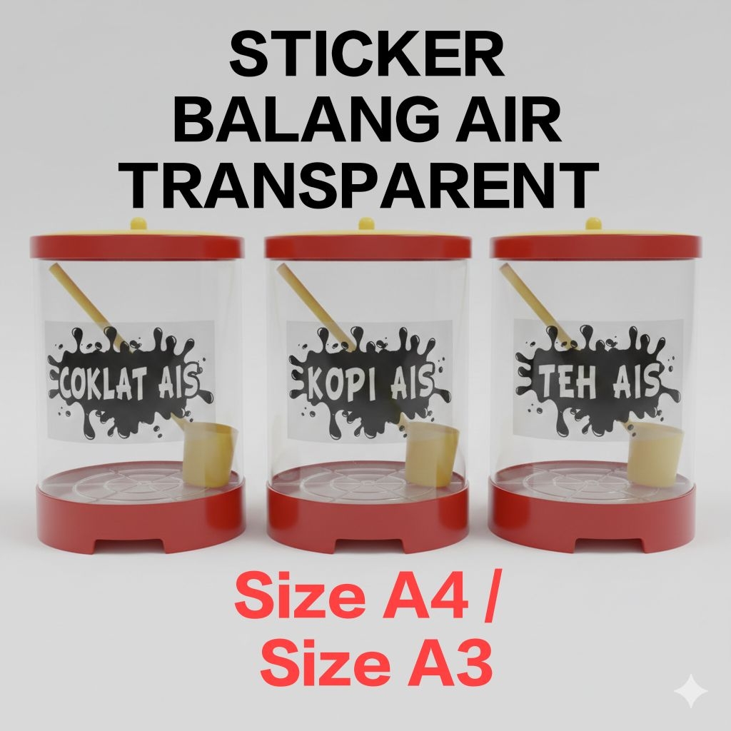 STICKER AIR BALANG TRANSPARENT Version3 NAMA AIR CUSTOM BOLEH LETAK ...