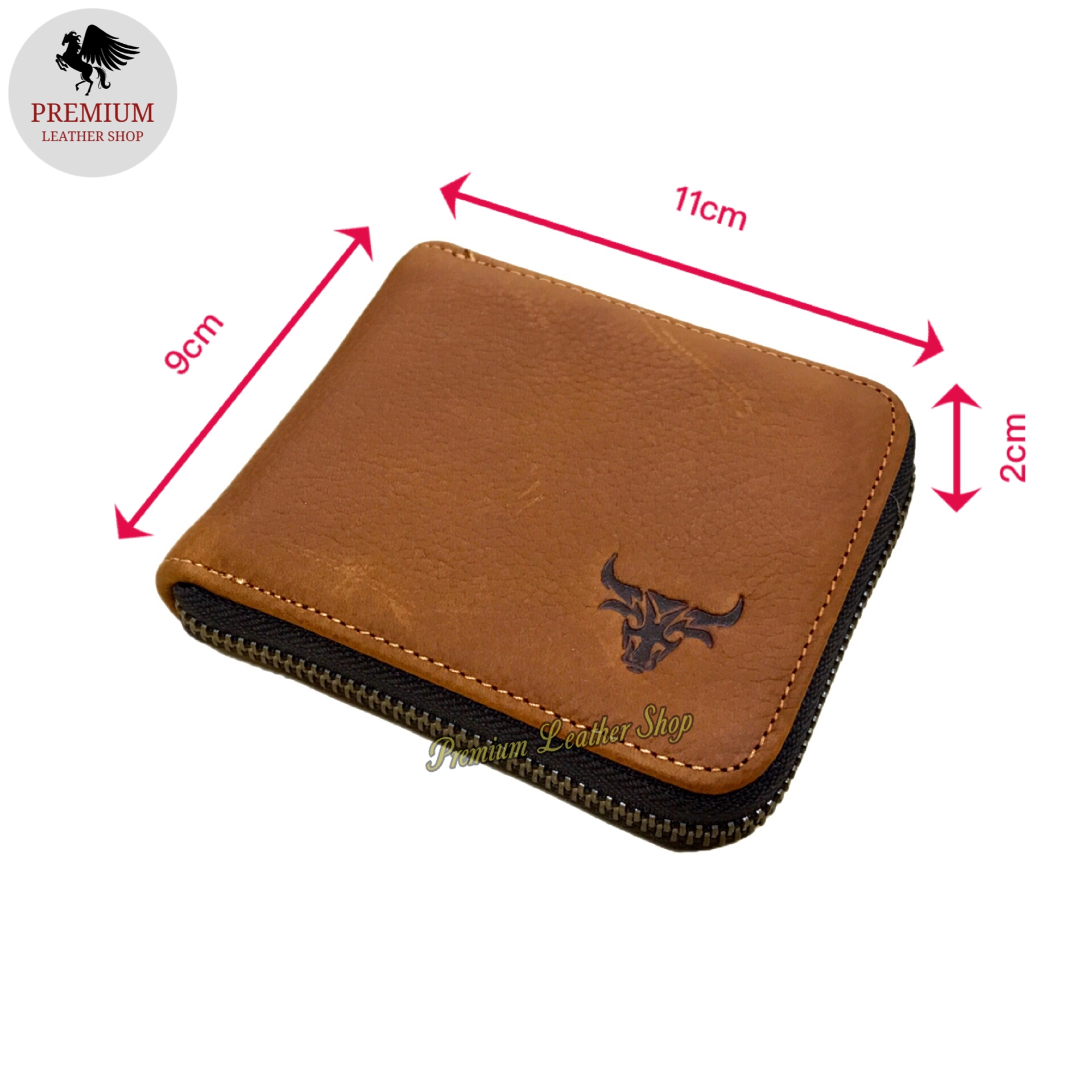 Rush Rider Leather Wallet Men Zip Short Wallet Man Genuine Cowhide ...