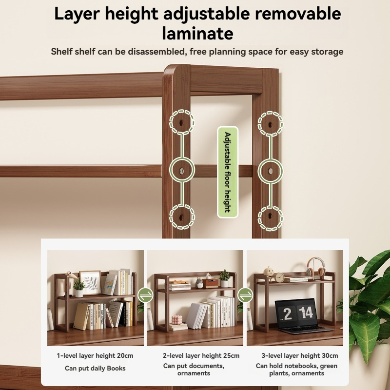 Adjustable Multi-Layer Desk Organizer Desktop Bookshelf & Storage Rack ...