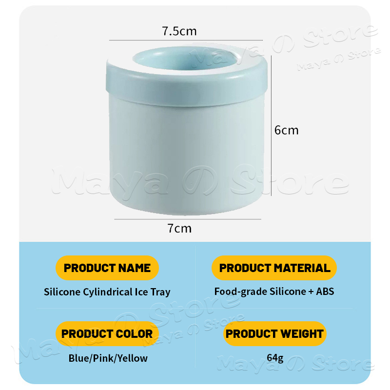 High Quality Ice Cube Tray Bulat DIY Cawan Ais Silinder Pantas Penyejuk ...