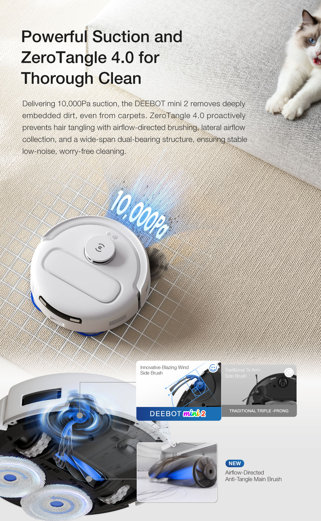 [2026 NEW] DEEBOT Mini 2 Robot Vacuum Cleaner | 10000 PA | 63°C Hot Air ...