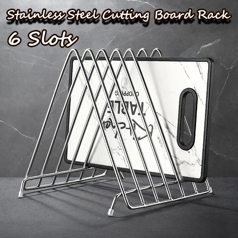 (6 Divider)Stainless Steel Chopping Board Rack Rak Papan Pemotong ...