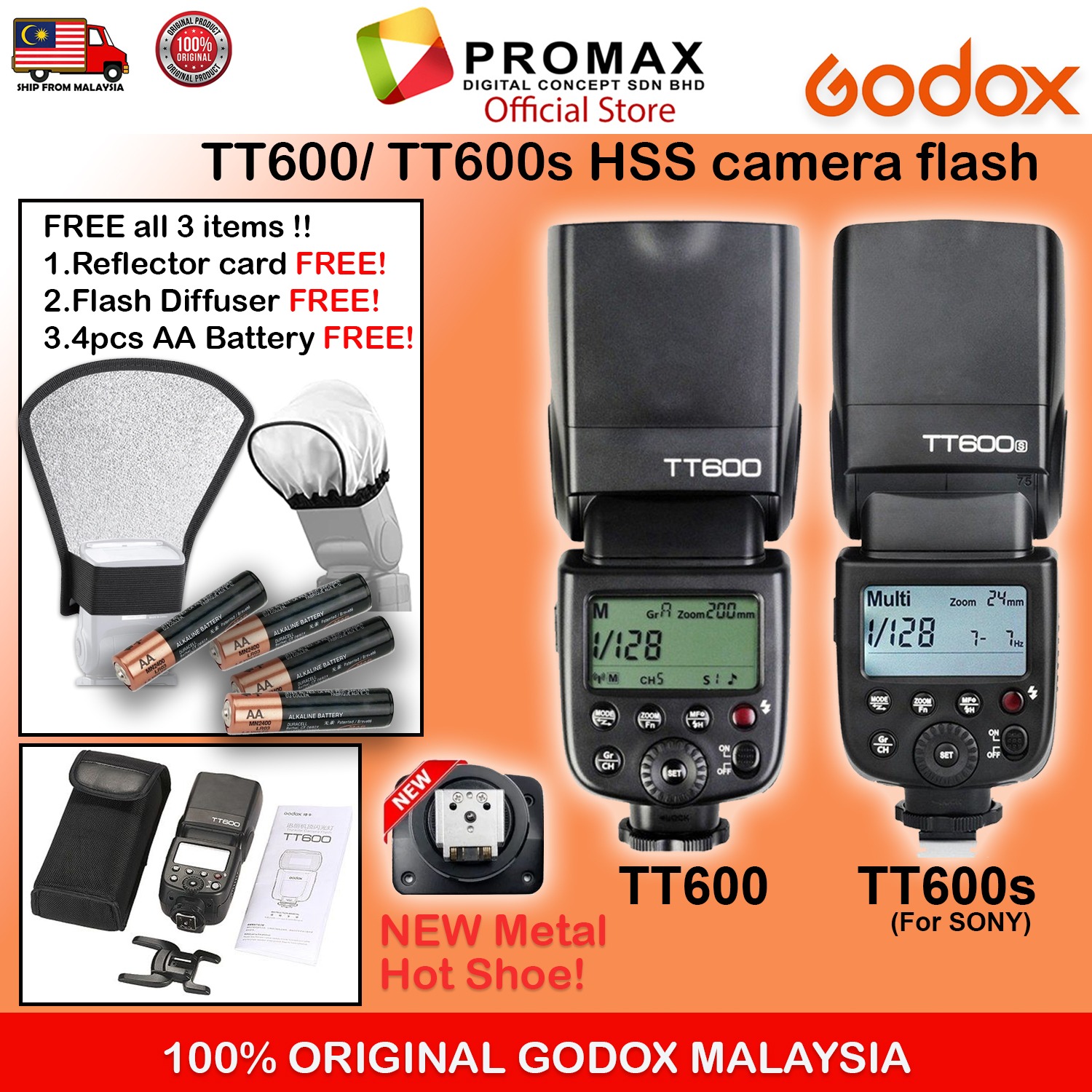 Cheapest! Godox TT600 TT600S Thinklite Flash Speedlite Canon Sony Nikon ...