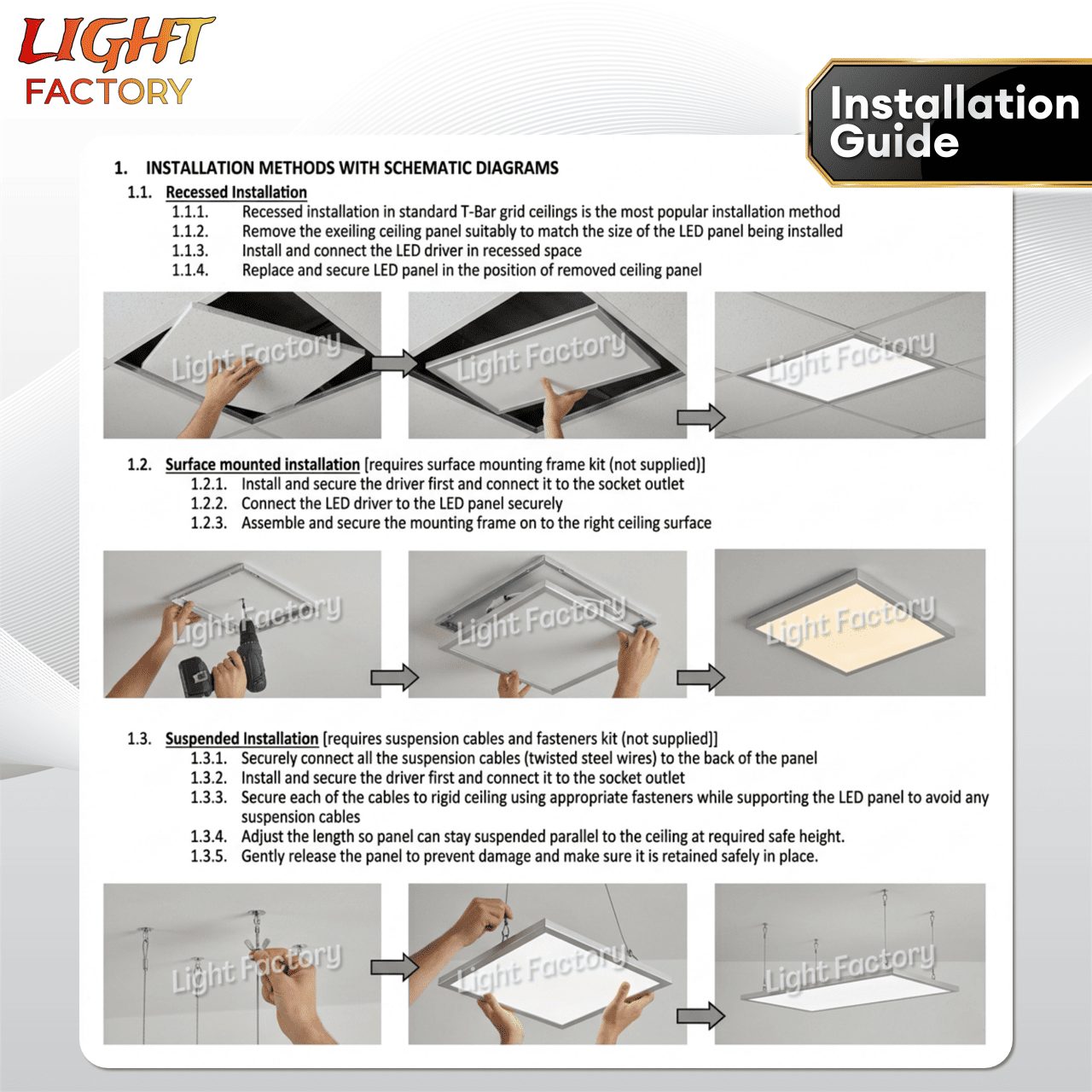 LED Backlit Panel Light 48W 96W Office Lighting 2x2ft 2x4feet Panel ...