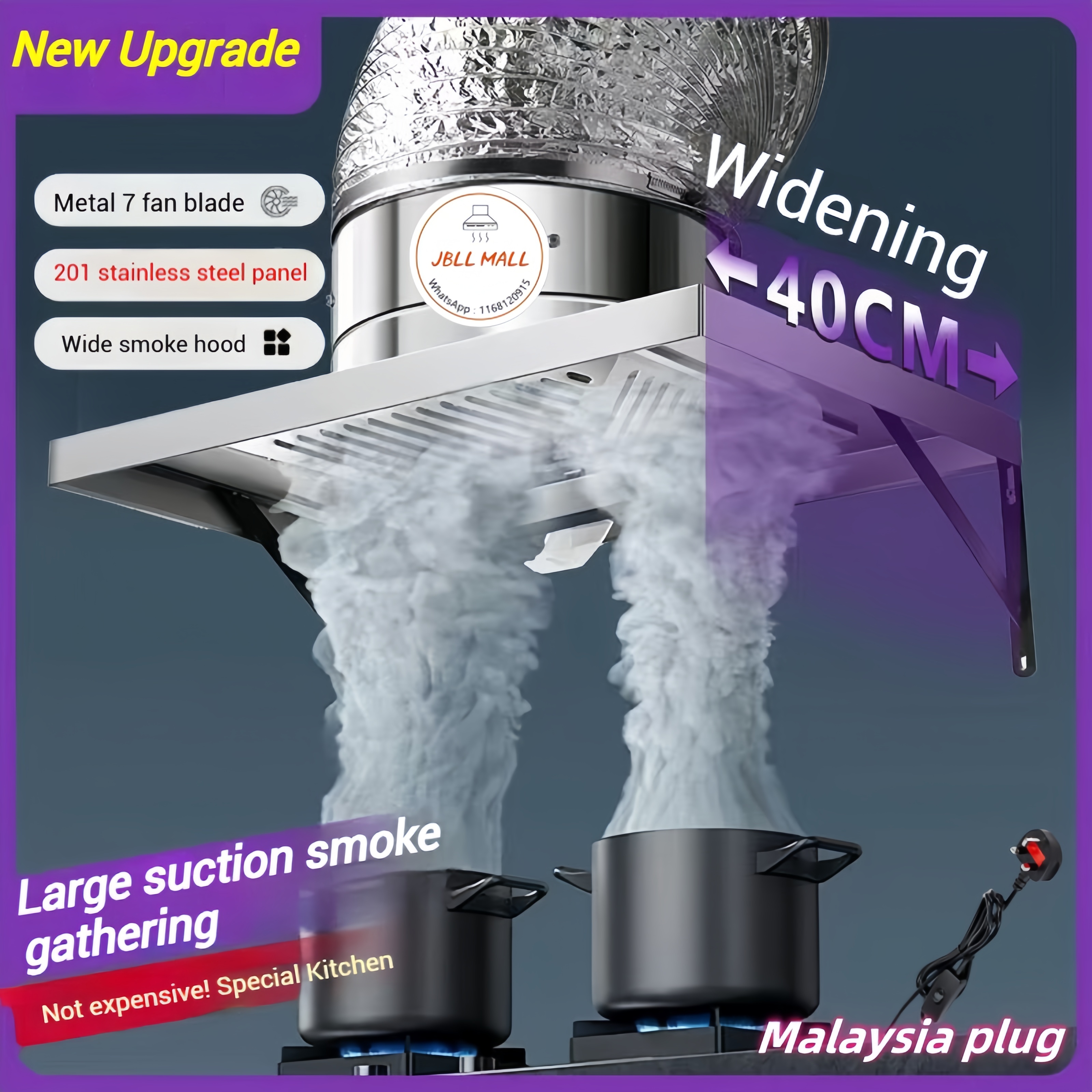 CR Wall mounted kitchen range hood Smoke collecting kitchen exhaust fan ...
