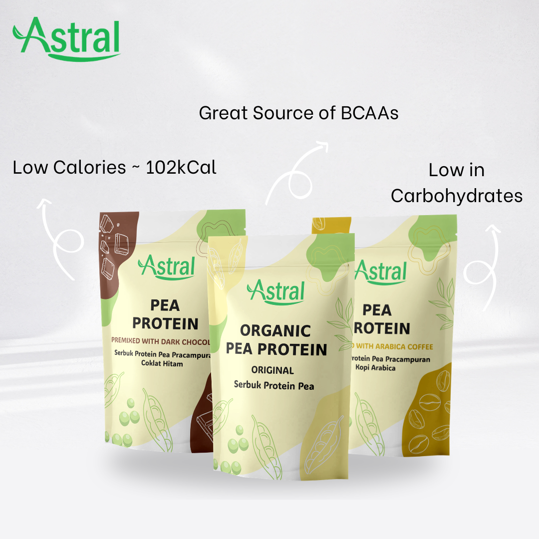Astral Organic Pea Protein Powder 500g/Halal/Body Muscle Build/Vegan ...