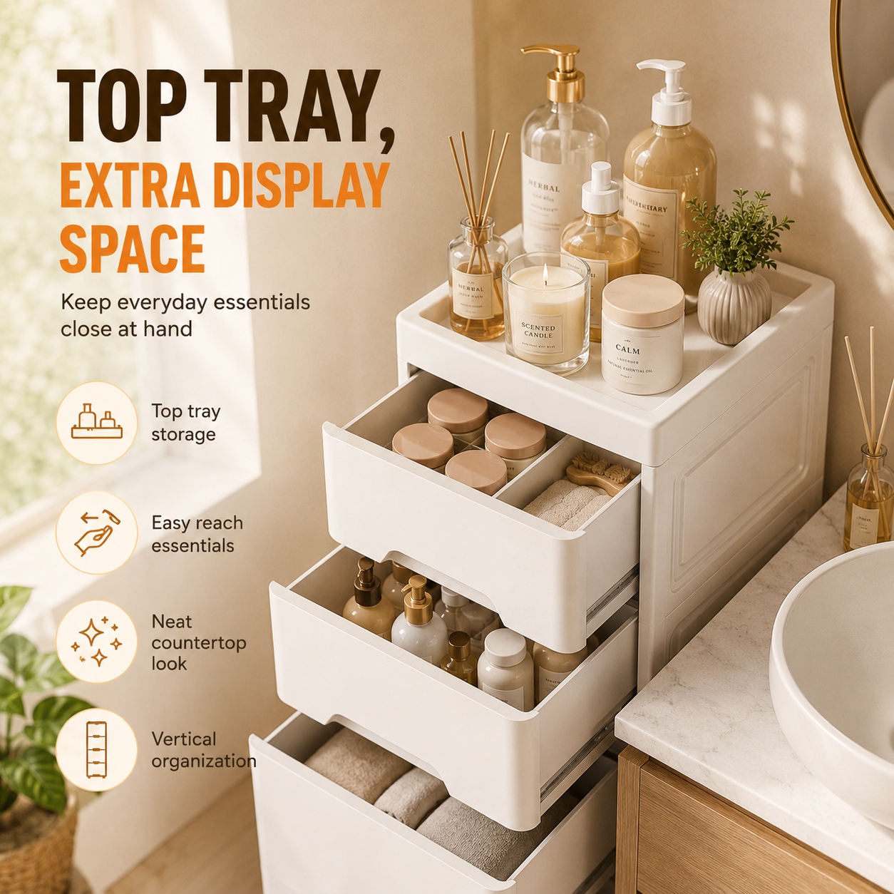 Plastic Drawer Gap Drawer Cabinet Bathroom Cabinet Moving Rack Kitchen ...