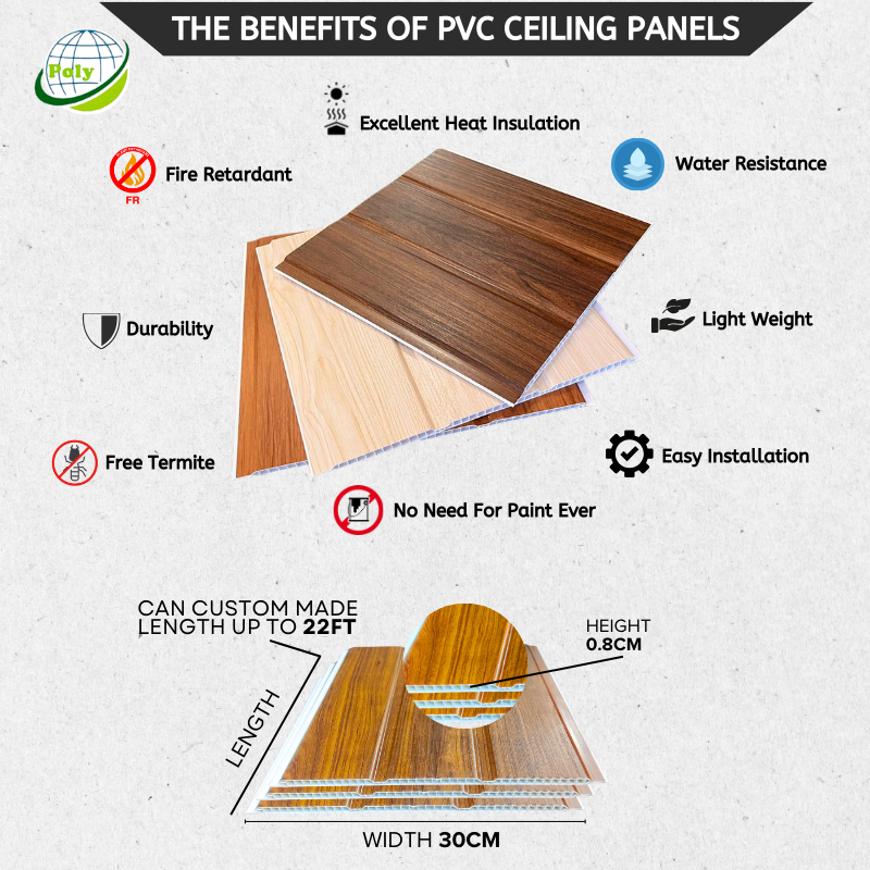Pvc Ceiling, Easy D.I.Y , Ready Stock 1FT - 6FT,Support Custom Made Up ...