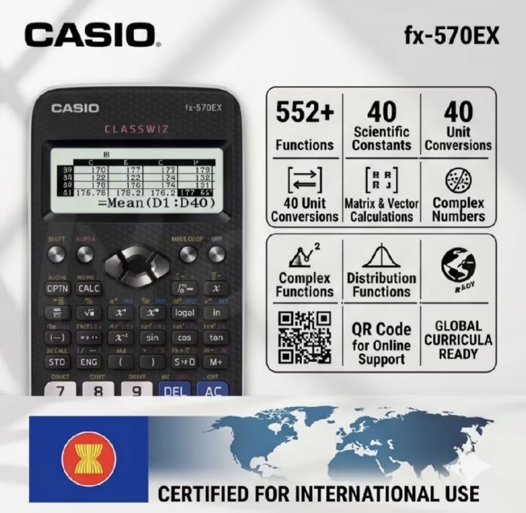 CASIO FX-570EX ClassWiz Engineering & Mathematics Scientific Calculator ...