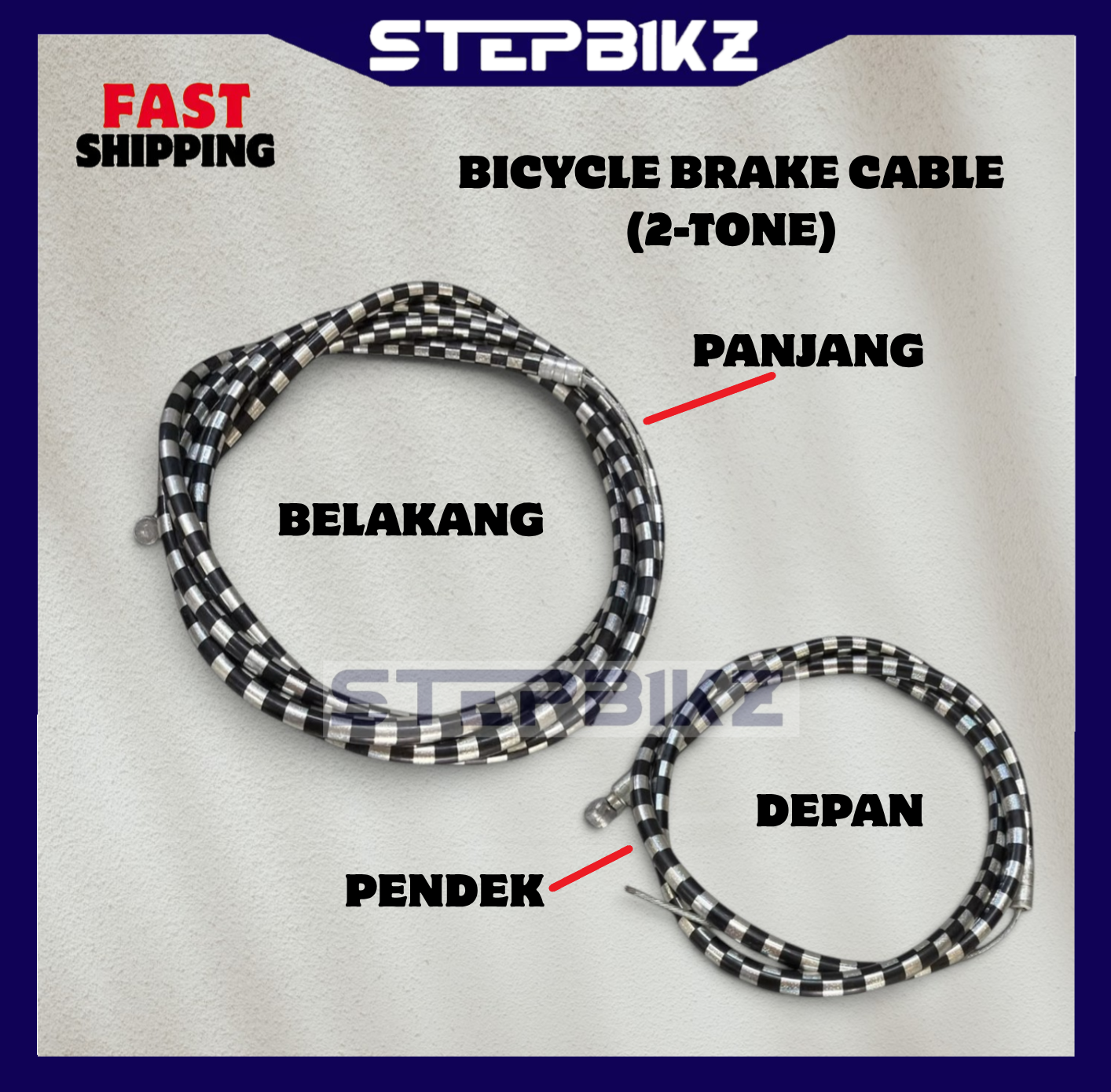 BEAKE CABLE BICYCLE TALI BREK BASIKAL V BRAKE CALIPER BRAKE DEPAN ...