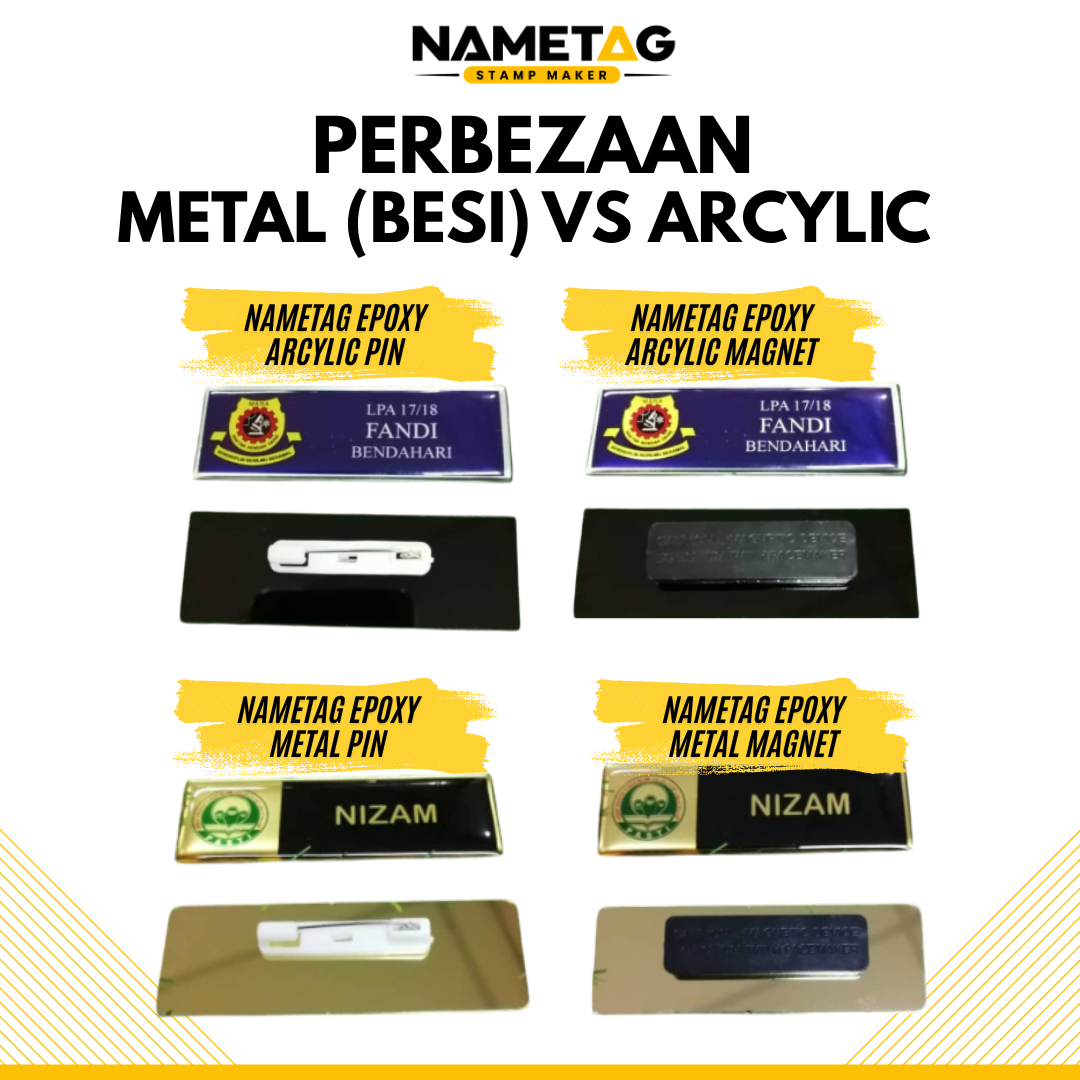 NAMETAG CUSTOM STAFF COMPANY | CUSTOM LOGO | PIN / MAGNET | Shopee Malaysia