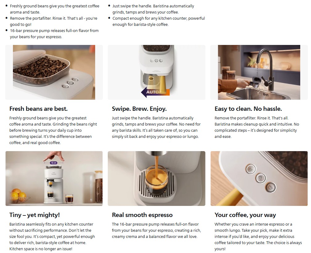 Philips BAR300/00 Baristina Fully Automatic Espresso Coffee Machine ...