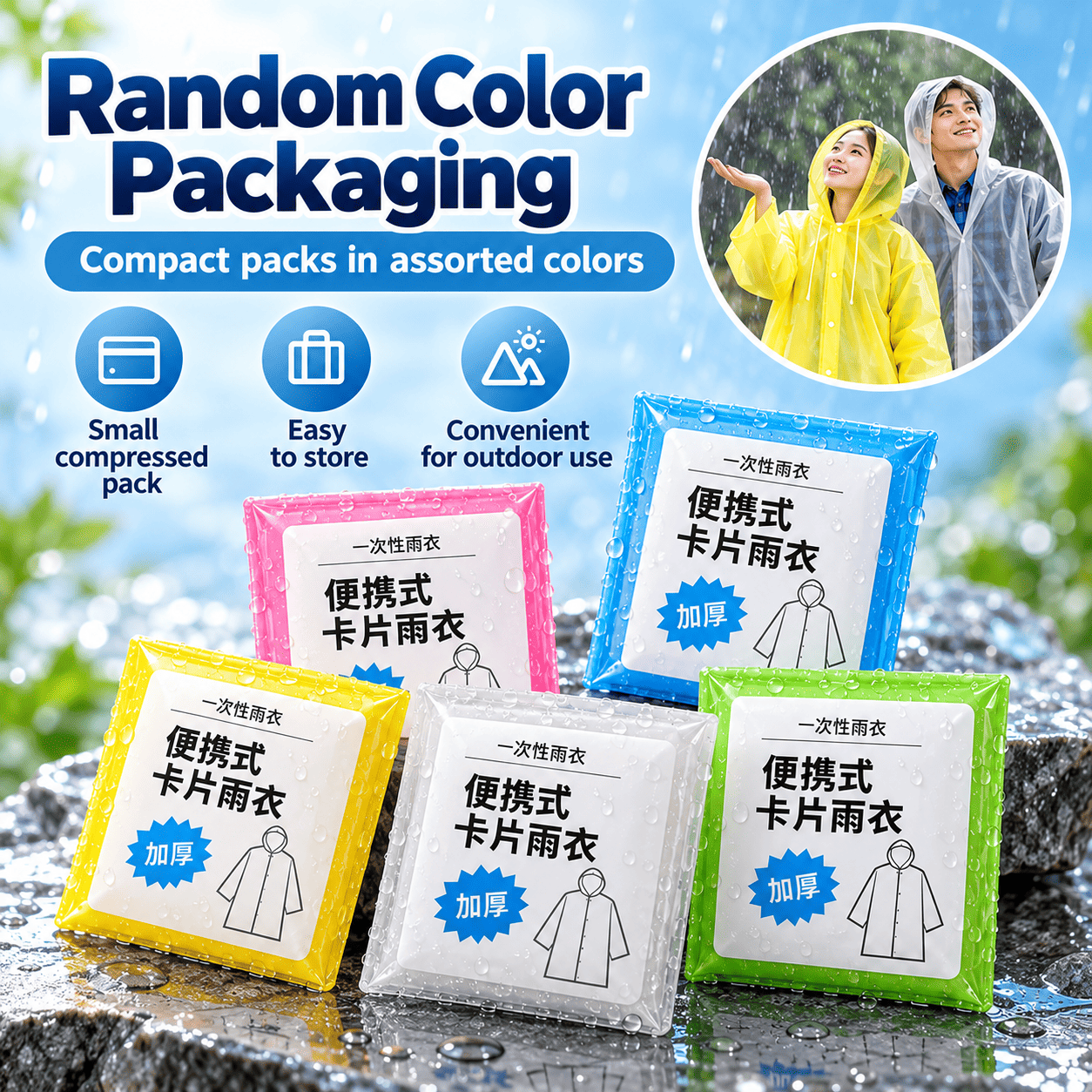 iExMart Disposable Thick Raincoat | Portable Travel Poncho Baju Hujan ...