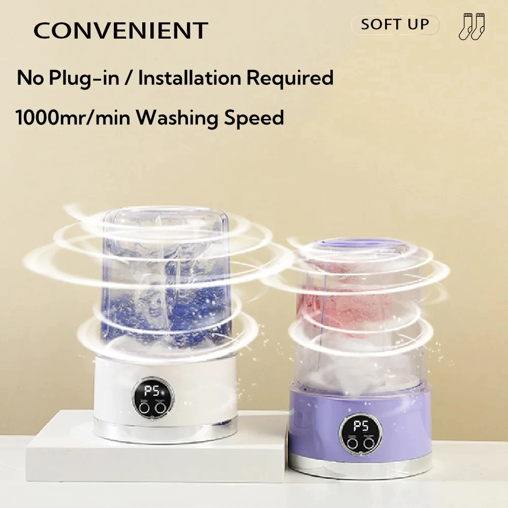 Mini Rechargeable Travel Washing Machine Portable Underwear and Socks ...