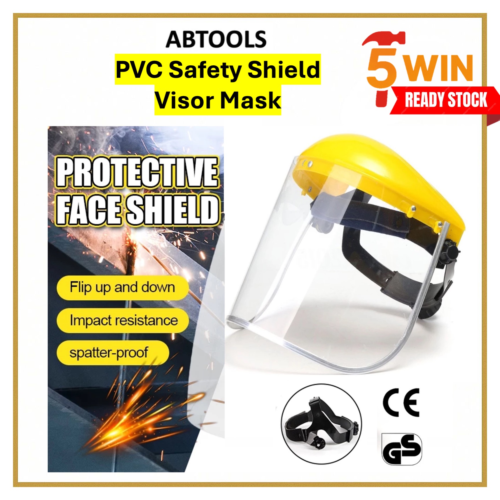PVC Full Face Safety Shield 🔥 Ready Stocks 🔥 Anti-Splash / Impact ...