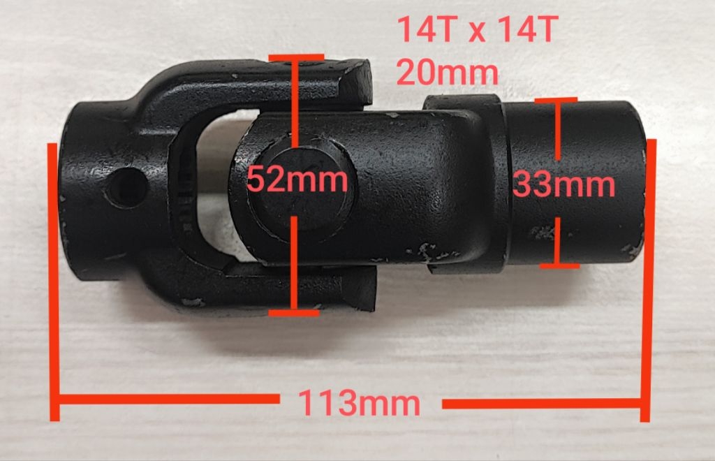 Kubota tractor universal joint coupling 113mm 14T x 13T , 94mm 14T x ...
