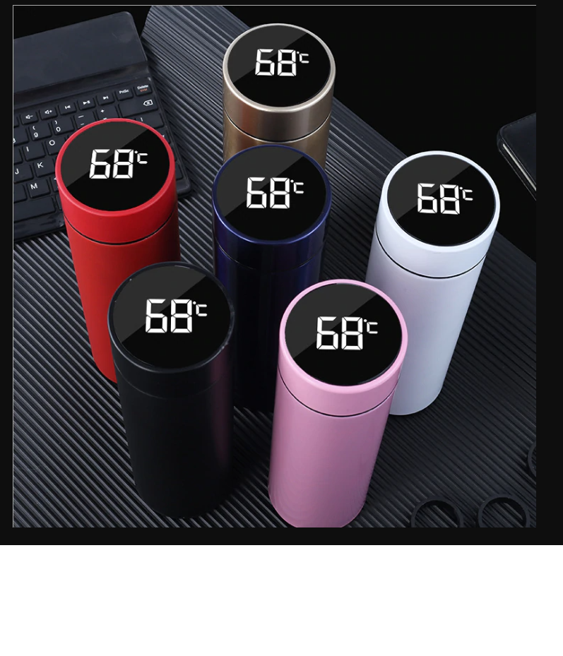 Thermos Bottle Smart Temperature Led Display Fashion Smart Temperature ...