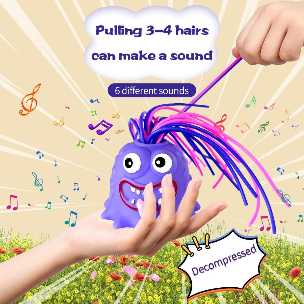 Funny Hair-Pulling Screaming Monsters Toy Hair Pulling Fidget Toys ...