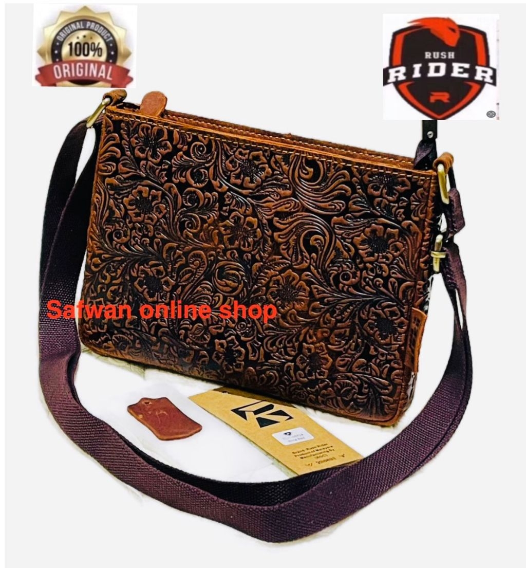 Rush Ride Full Cow Leather Slim Sling Bag Men Shoulder Cross Body ...