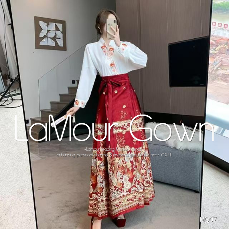 全新现货 中式马面裙 裙褂 中式礼服 长款复古 中国风 All New Ready Stock Traditional wedding ...