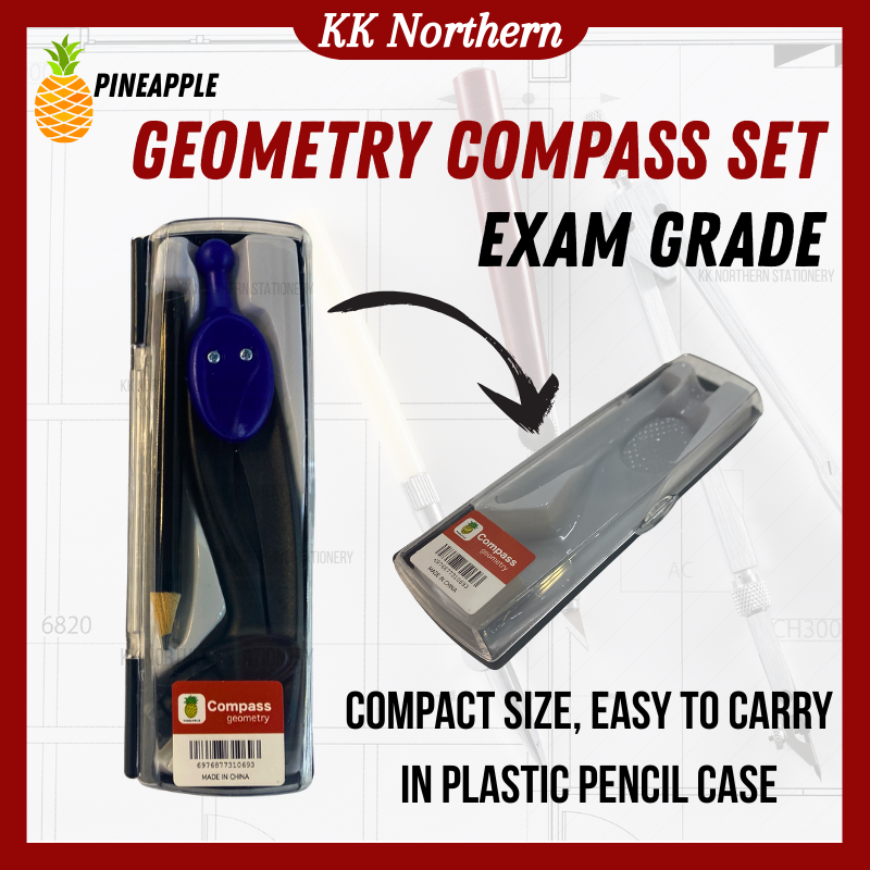 PINEAPPLE Geometry Compass Set With Pencil Math Set Geometry Kompas ...